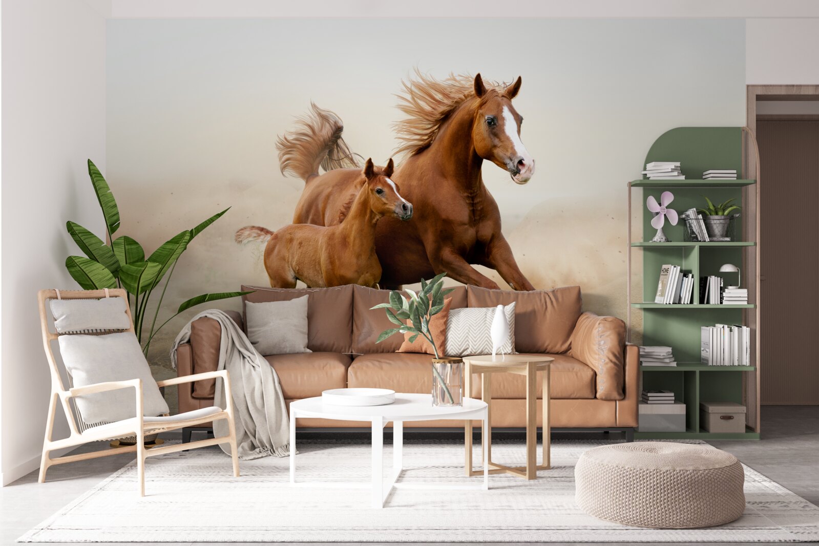 Papier peint courses d'étalons de bronze