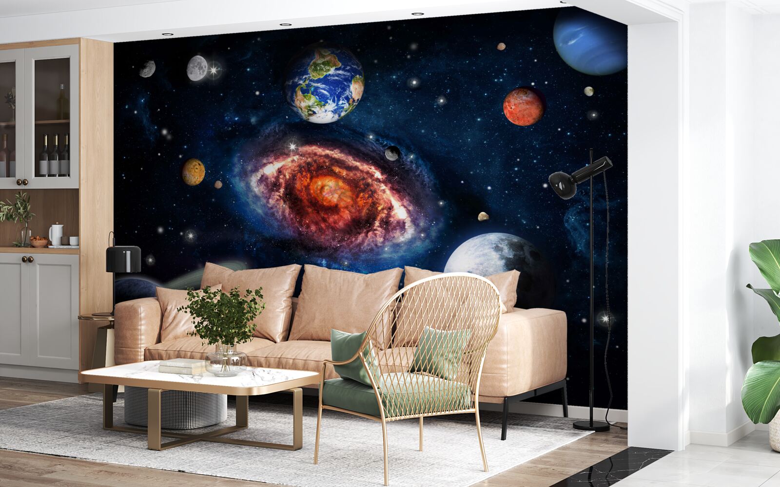 Papier peint la galaxie sert de champ de rotation pour les objets cosmiques