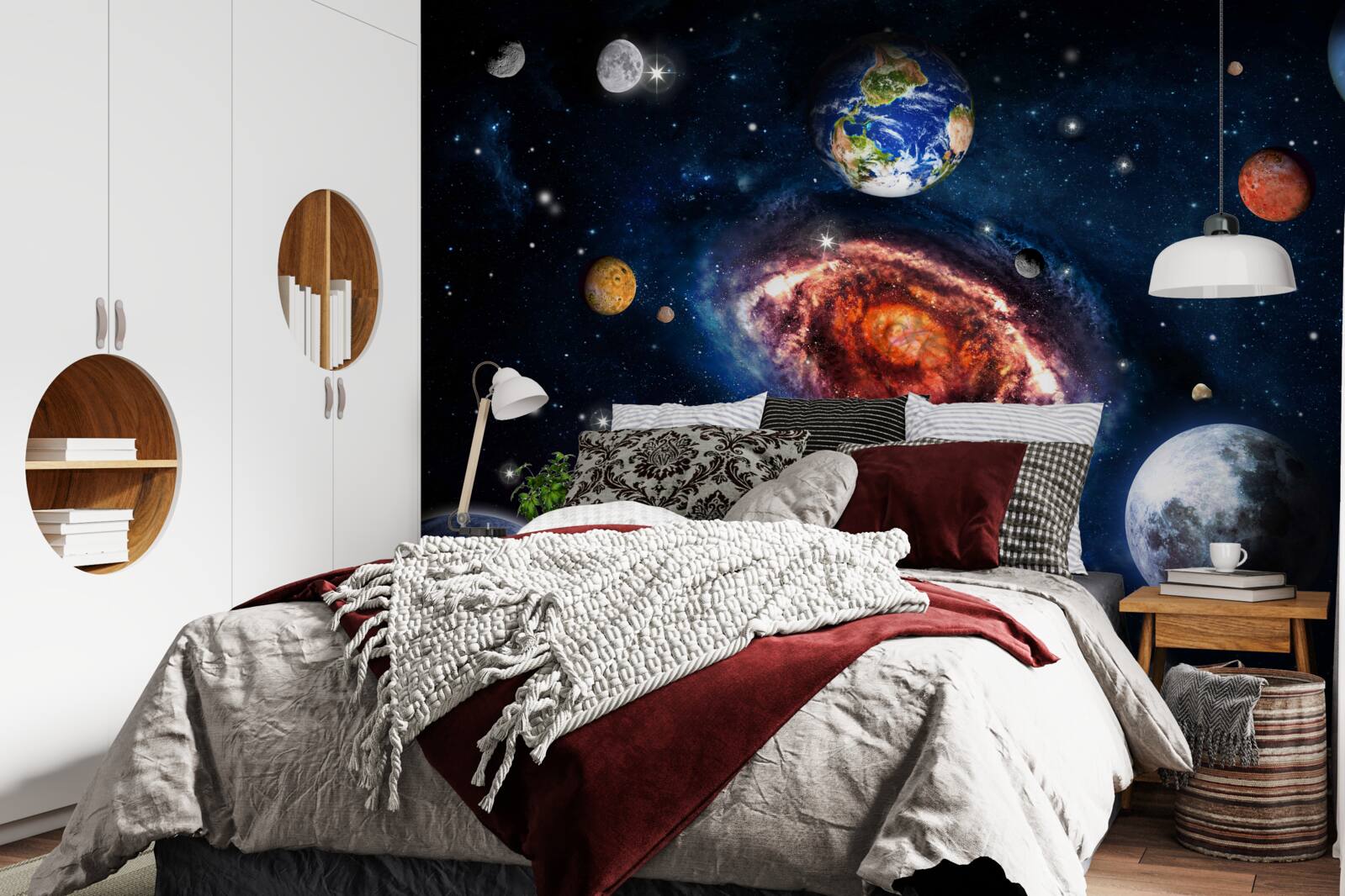 Papier peint la galaxie sert de champ de rotation pour les objets cosmiques