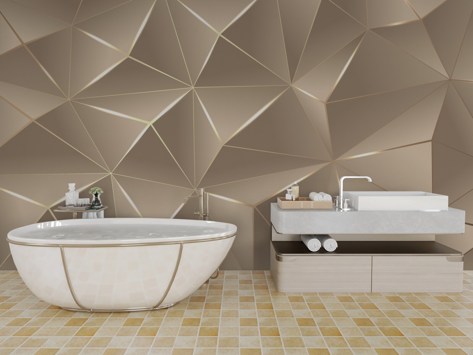 Papier peint Textures 3D sur fond clair