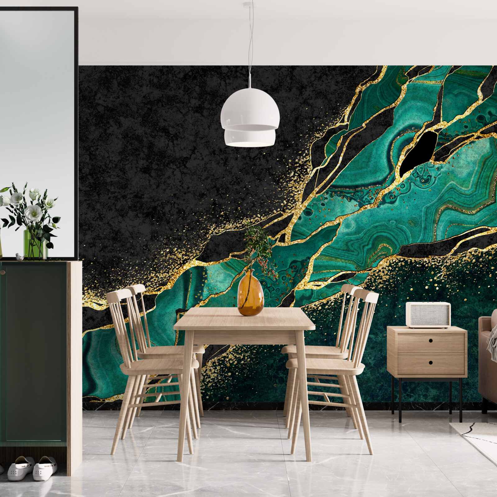 Papier peint les profondeurs impénétrables de la mer, peintes en nuances d'émeraude