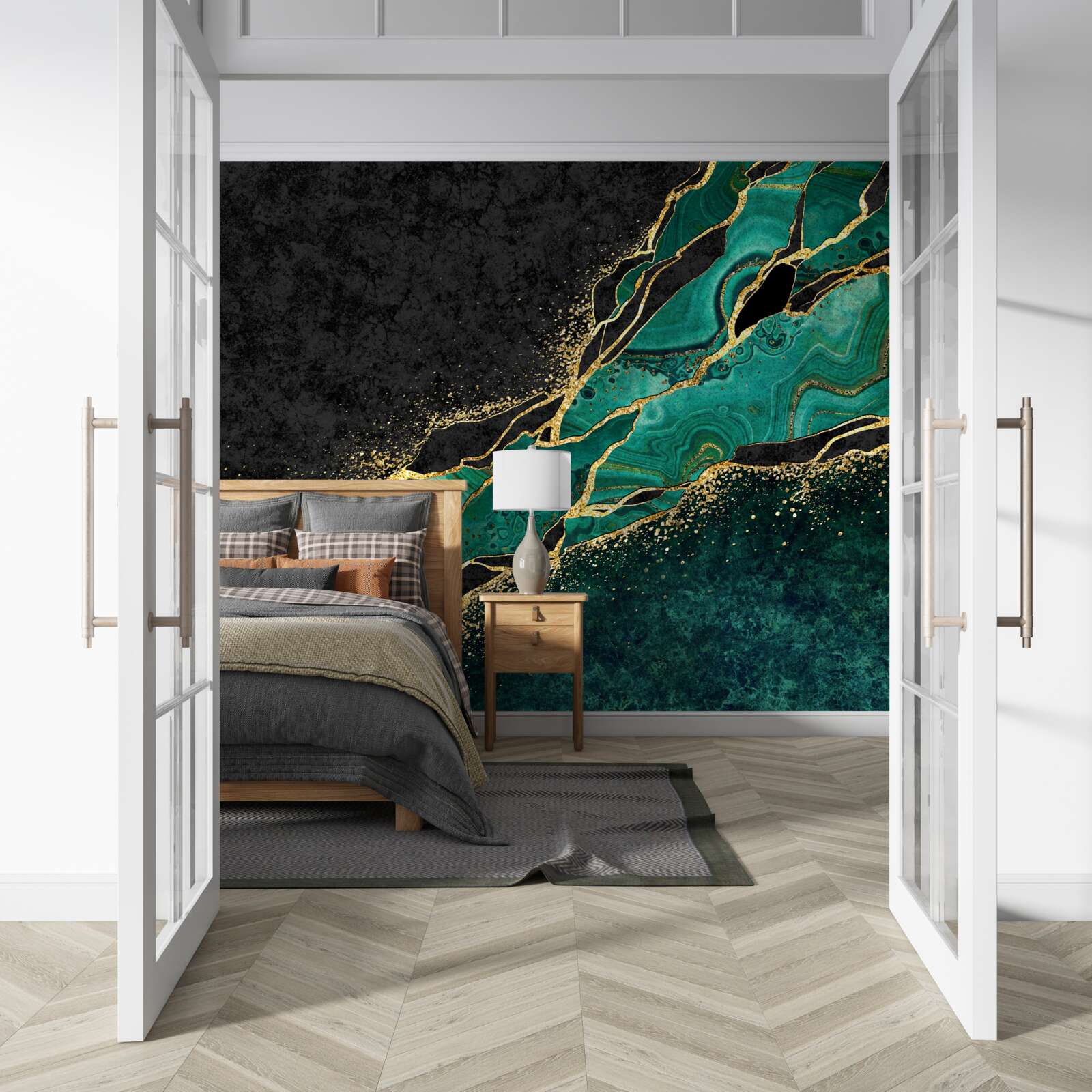 Papier peint les profondeurs impénétrables de la mer, peintes en nuances d'émeraude