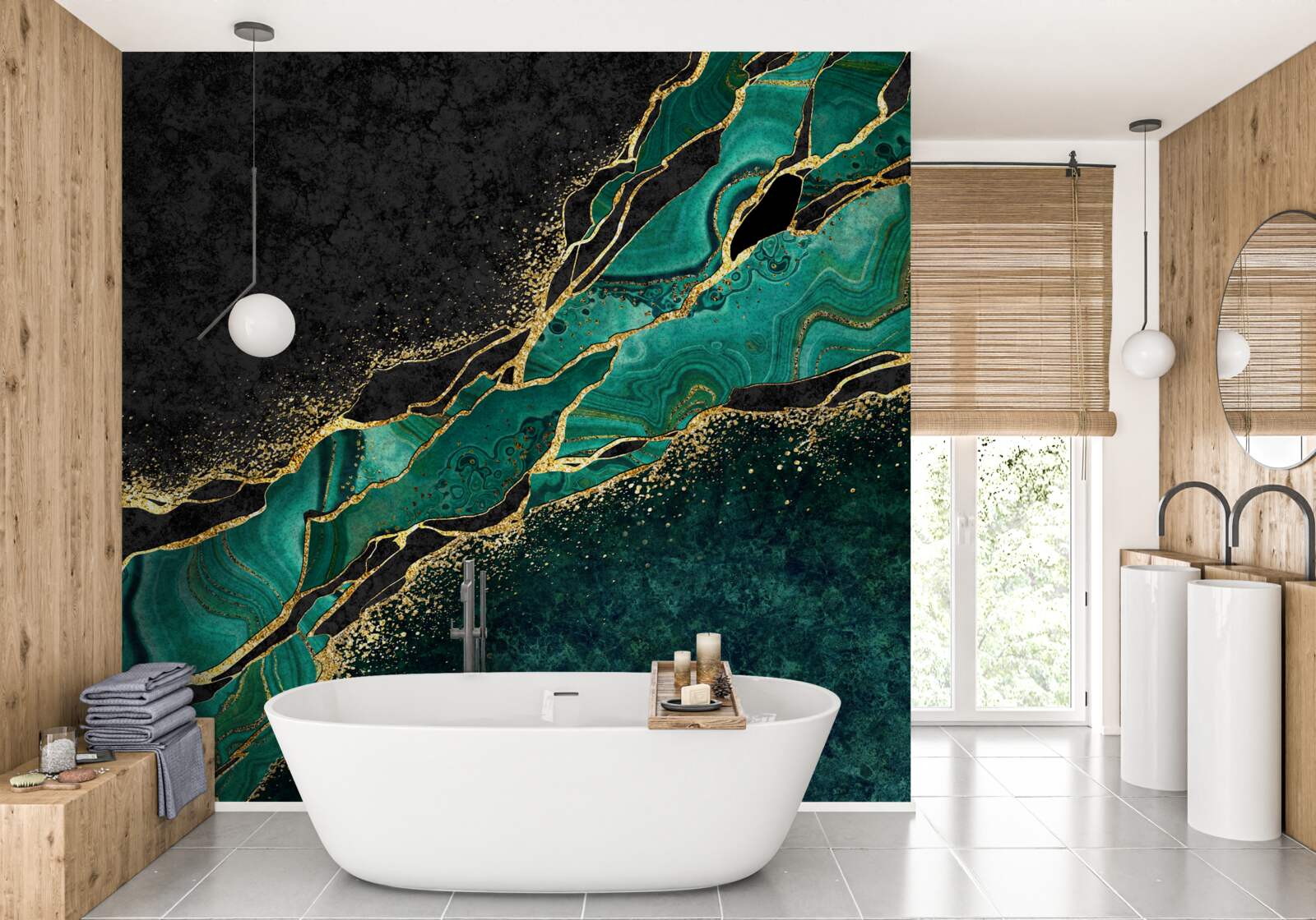 Papier peint les profondeurs impénétrables de la mer, peintes en nuances d'émeraude