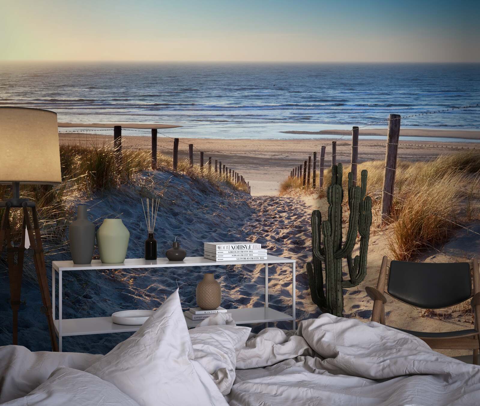 Papier peint océan calme et plage de sable fin