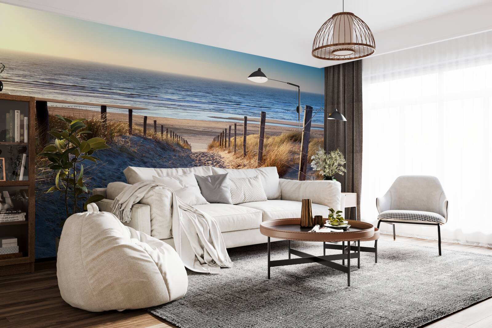 Papier peint océan calme et plage de sable fin