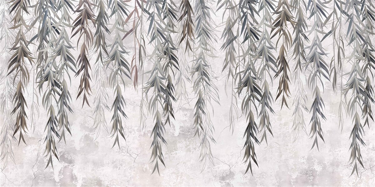 Papier peint feuilles de saule en automne