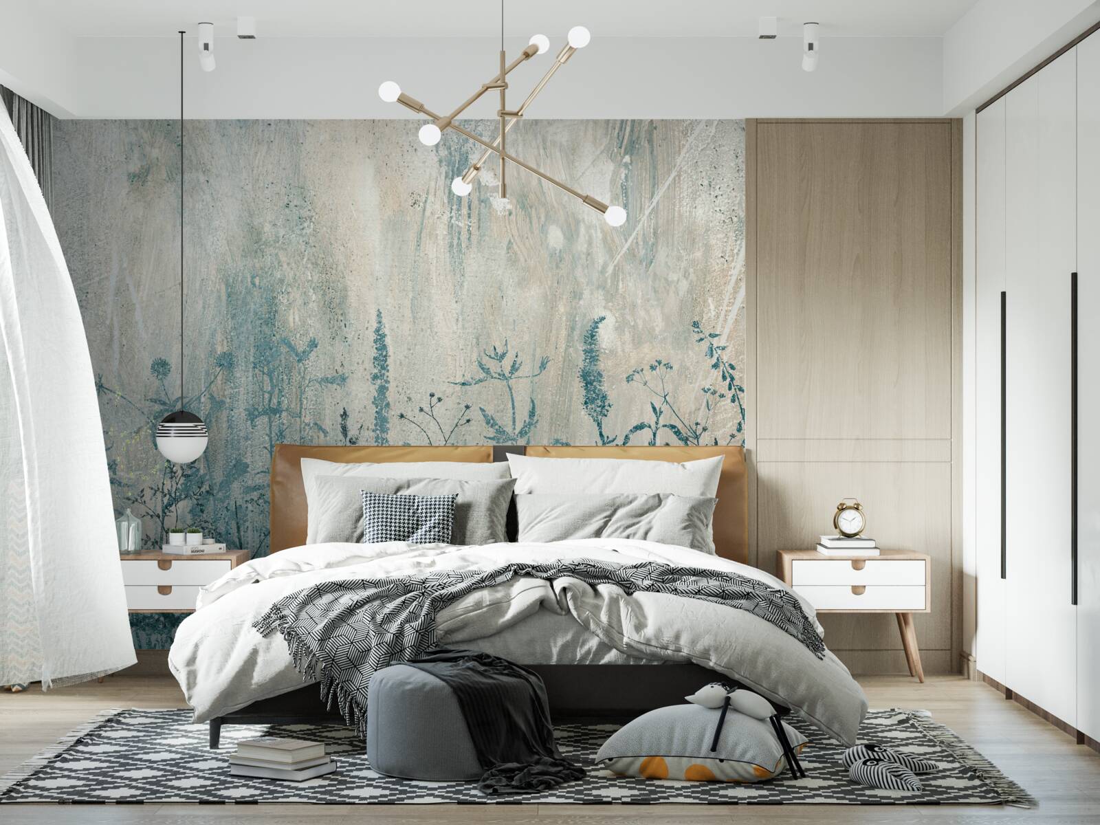 Papier peint en cas de fortes pluies, les plantes des champs prospèrent