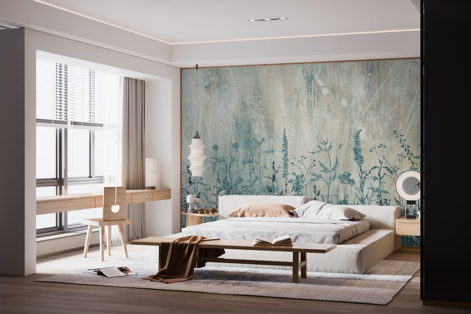 Papier peint en cas de fortes pluies, les plantes des champs prospèrent