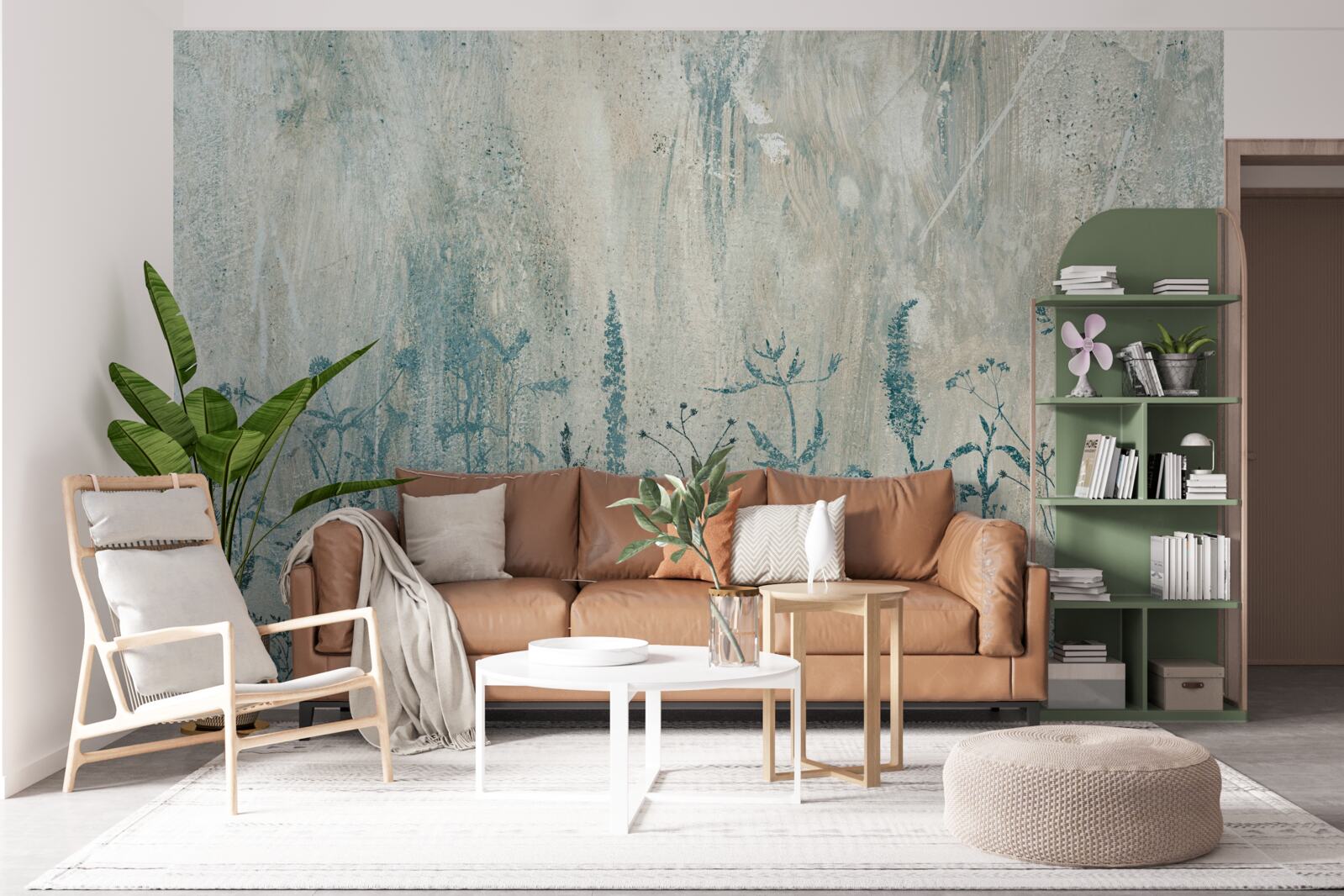 Papier peint en cas de fortes pluies, les plantes des champs prospèrent