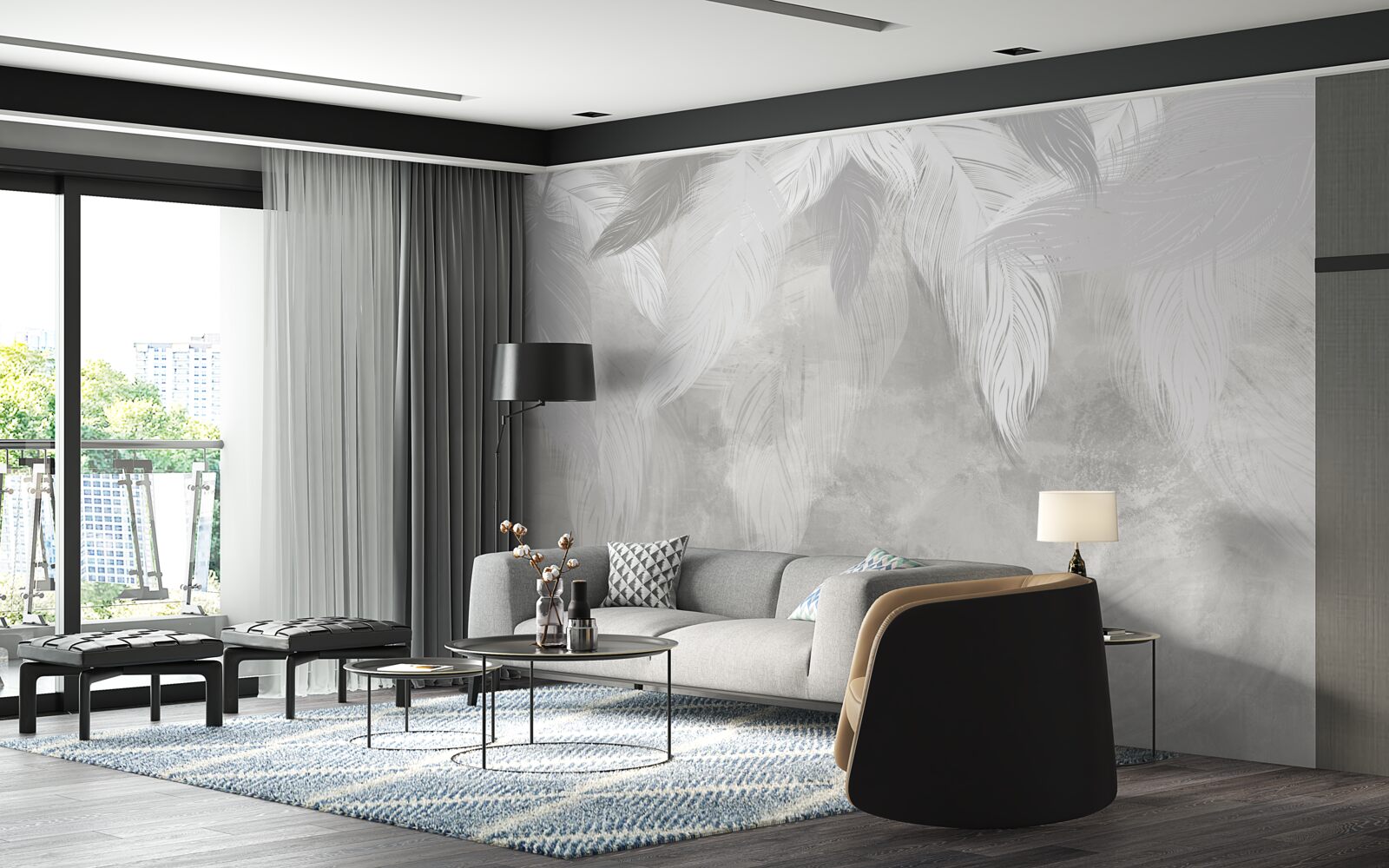 Papier peint une matinée dans la forêt tropicale, enveloppée de brume