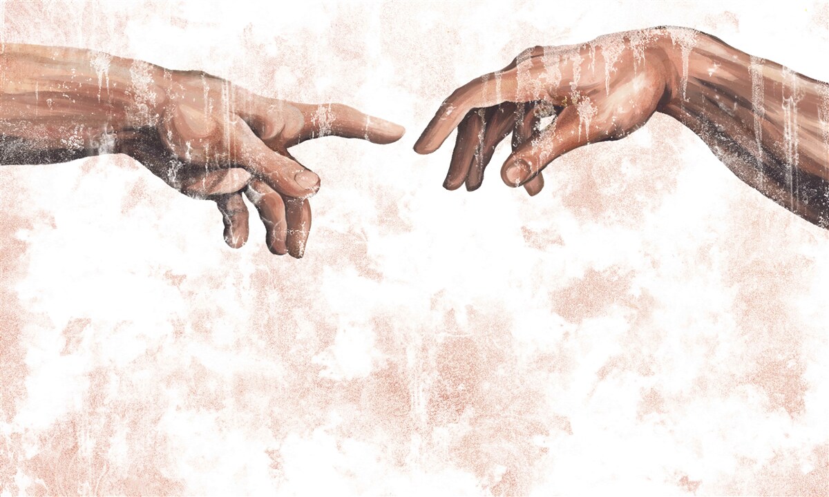 Papier peint les mains d'un homme et d'une femme qui s'unissent