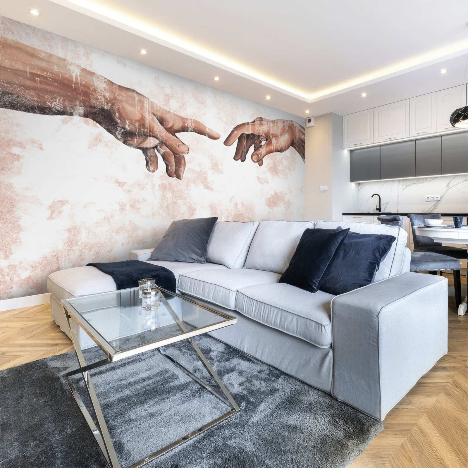 Papier peint les mains d'un homme et d'une femme qui s'unissent