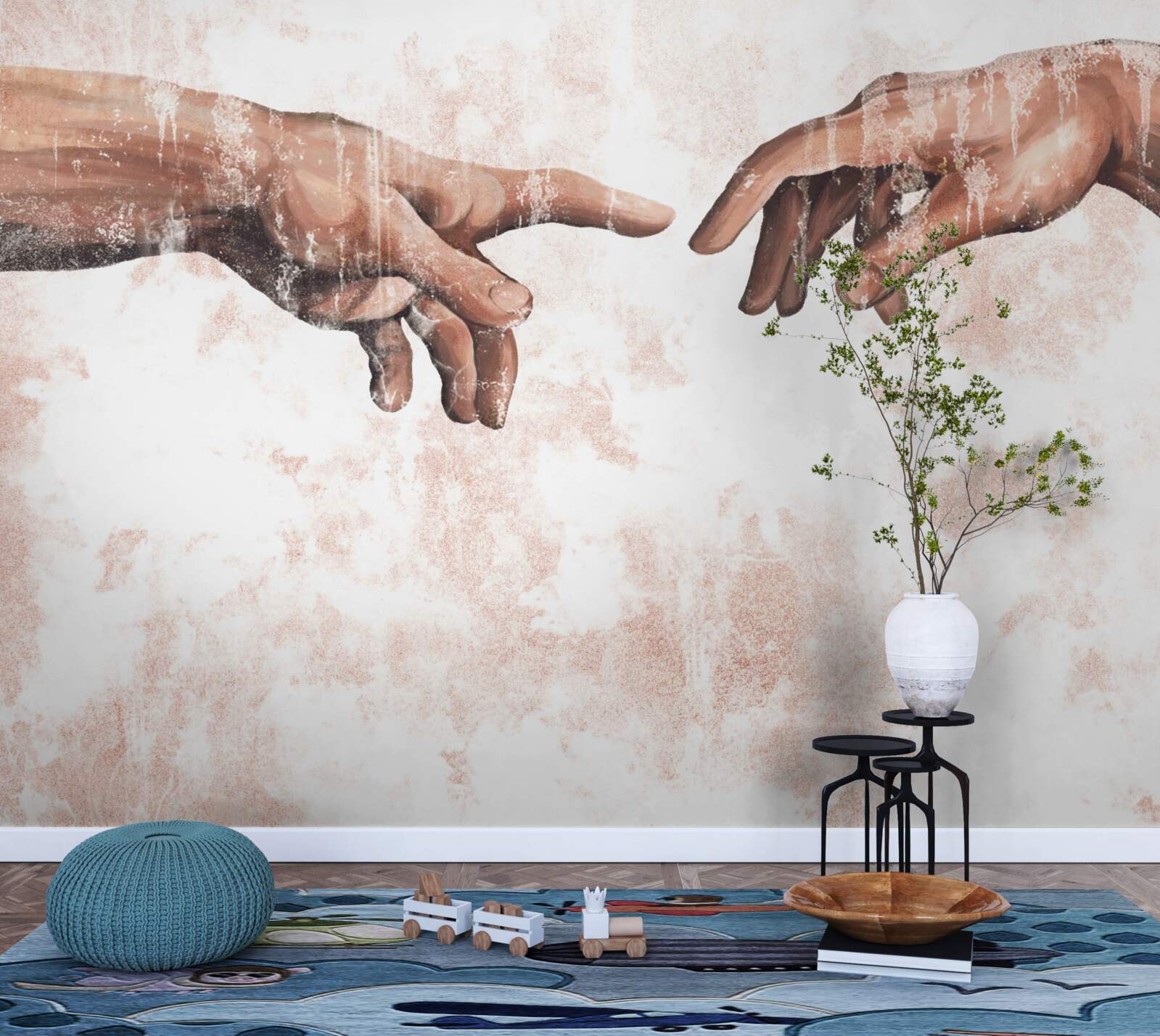 Papier peint les mains d'un homme et d'une femme qui s'unissent