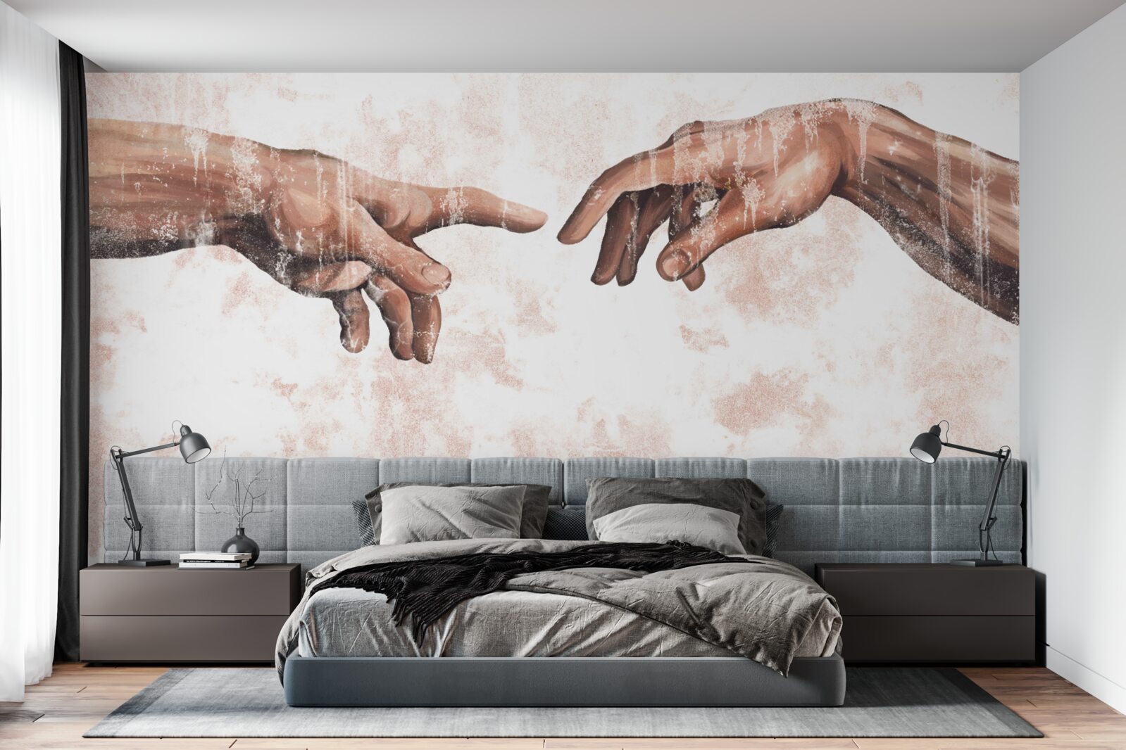 Papier peint les mains d'un homme et d'une femme qui s'unissent