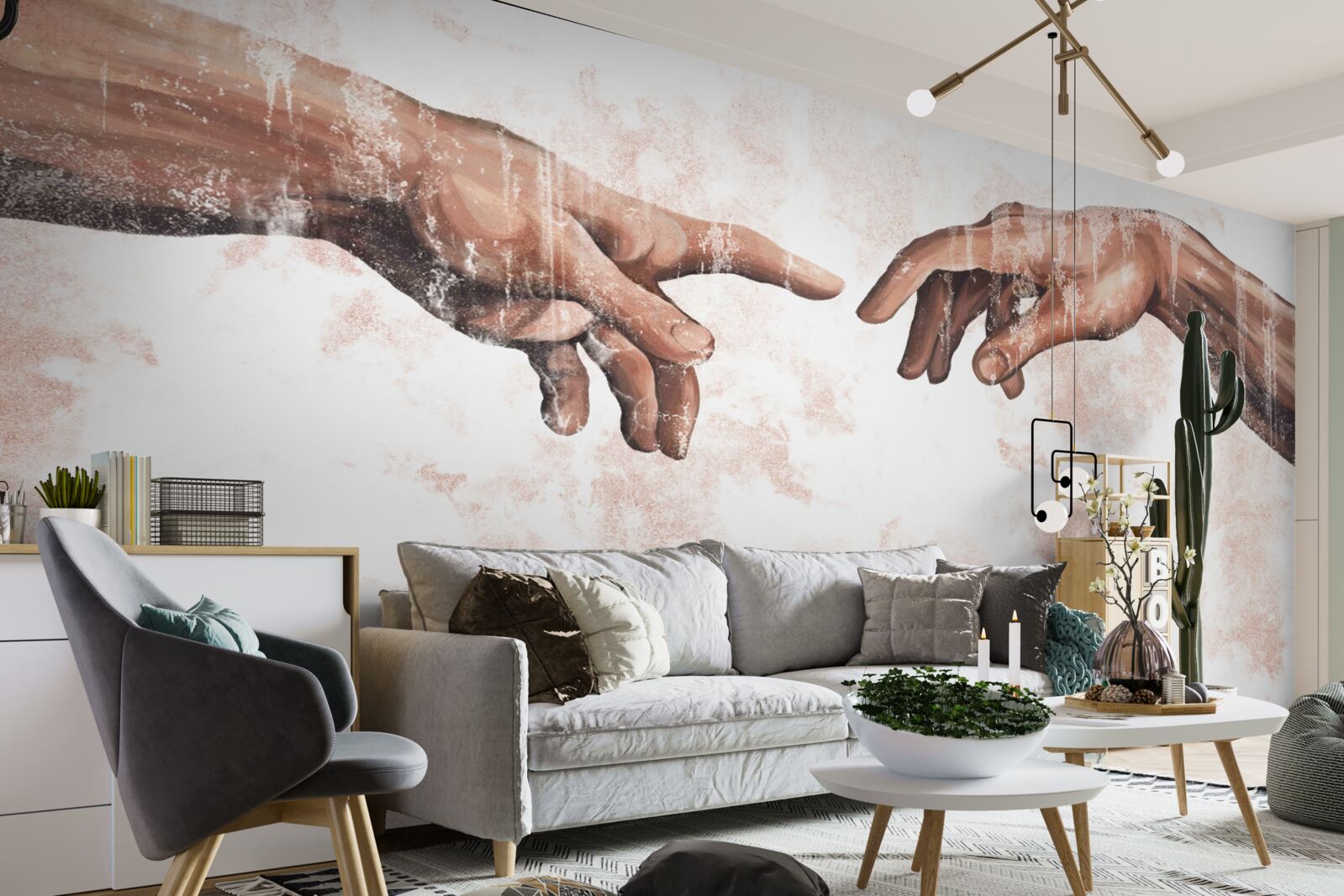 Papier peint les mains d'un homme et d'une femme qui s'unissent