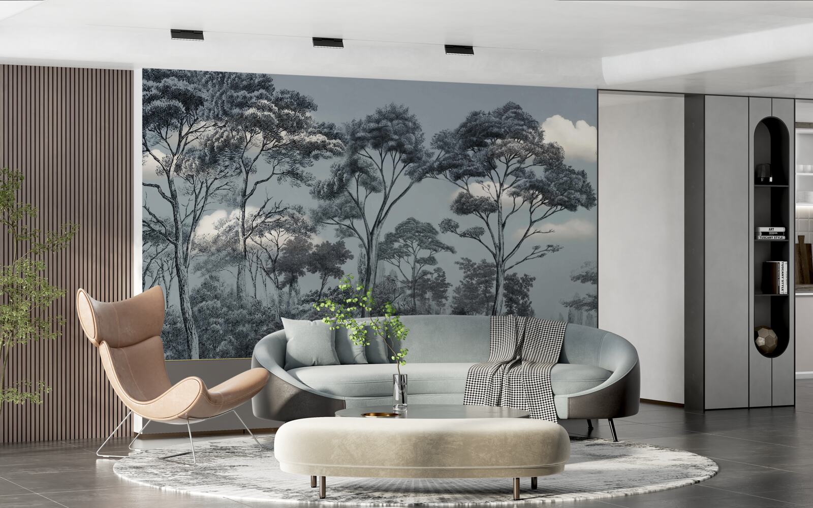 Papier peint la forêt s'enfonce dans la nuit qui vient