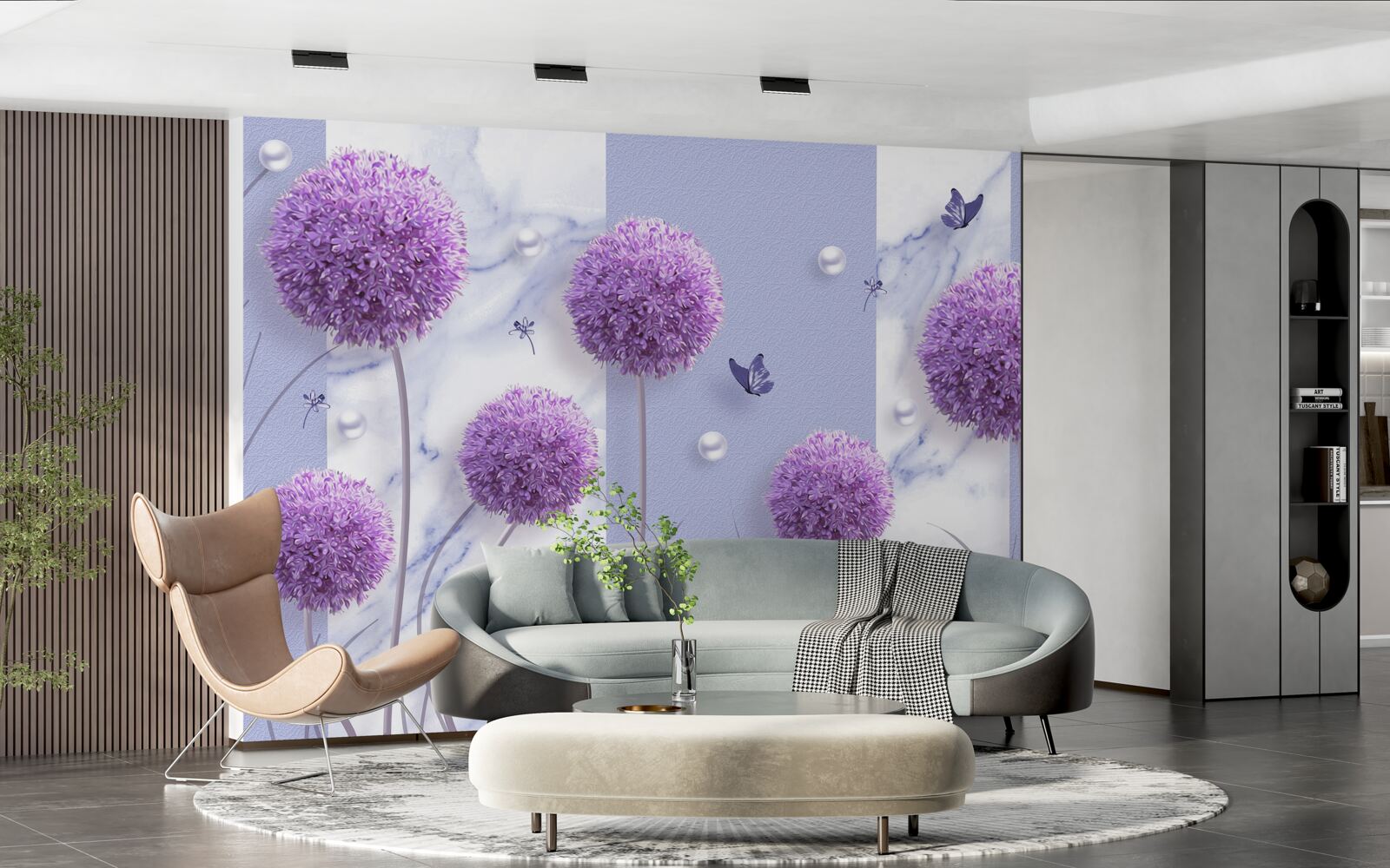 Papier peint les têtes de fleurs des prairies de lys