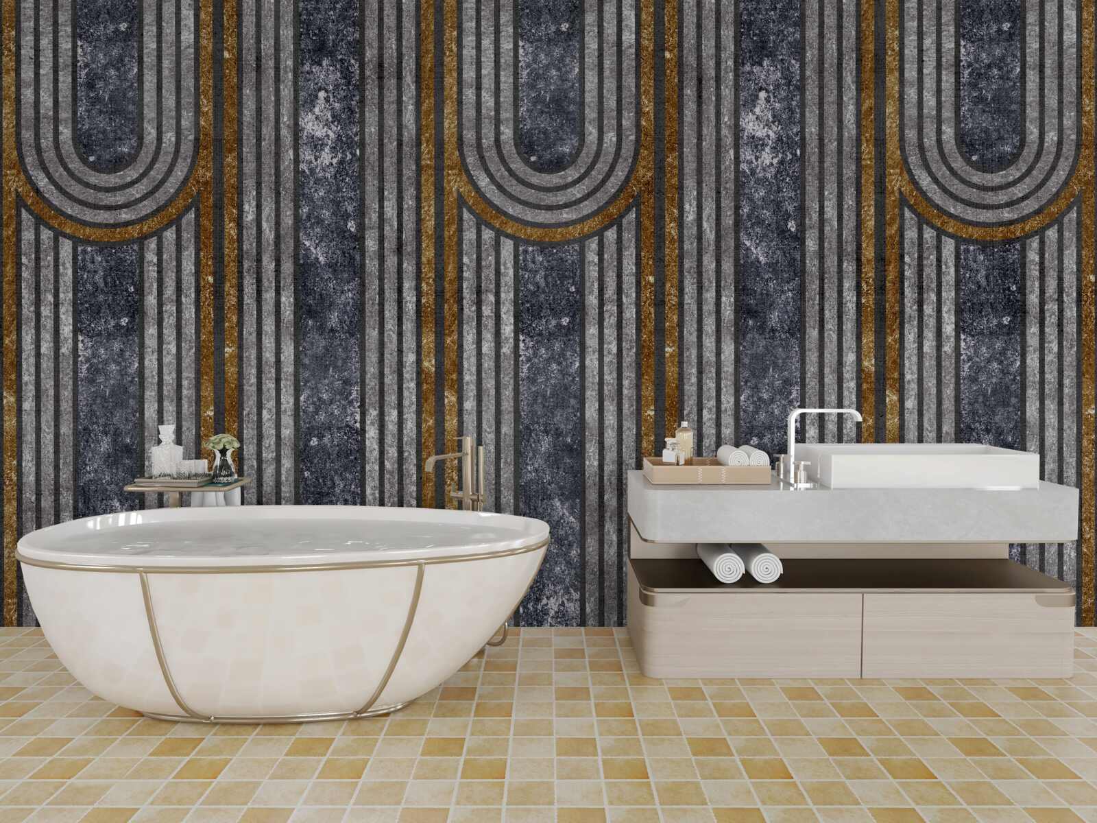 Papier peint les lignes verticales qui restent droites et celles qui se courbent