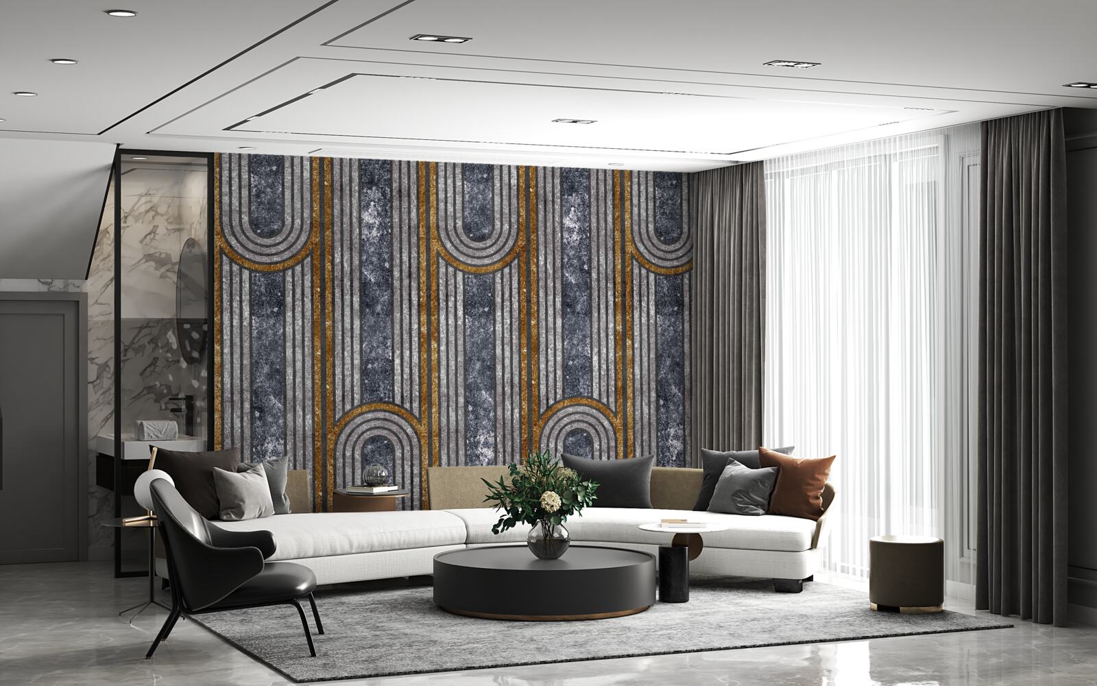 Papier peint les lignes verticales qui restent droites et celles qui se courbent