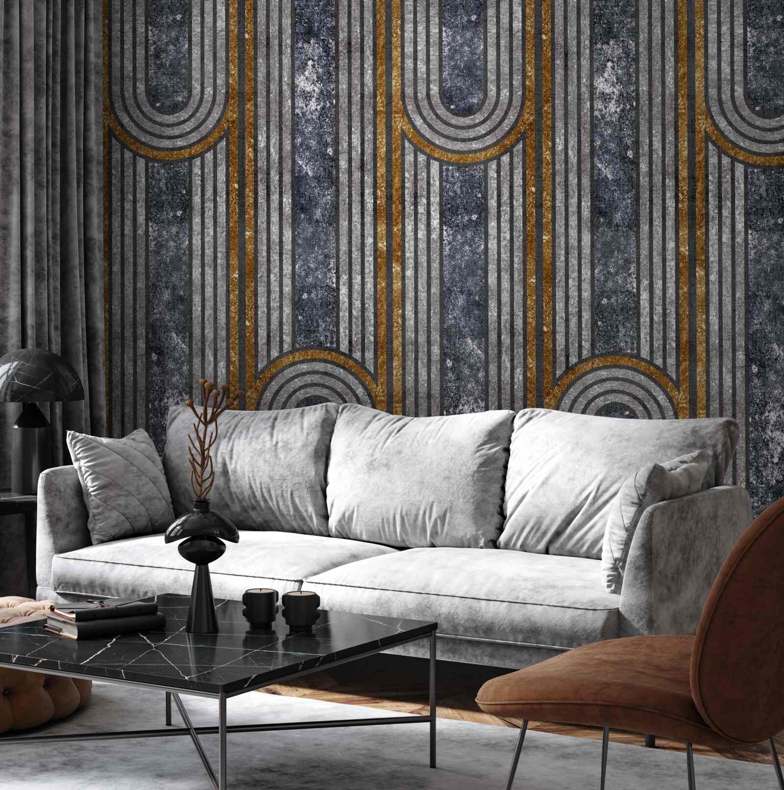 Papier peint les lignes verticales qui restent droites et celles qui se courbent