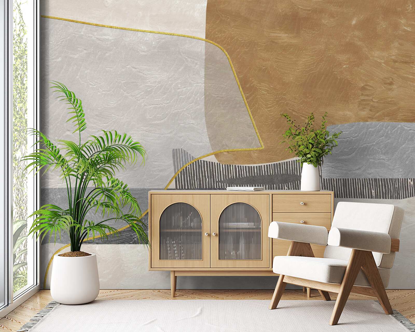 Papier peint le bateau surmonte les espaces aquatiques de l'abstraction