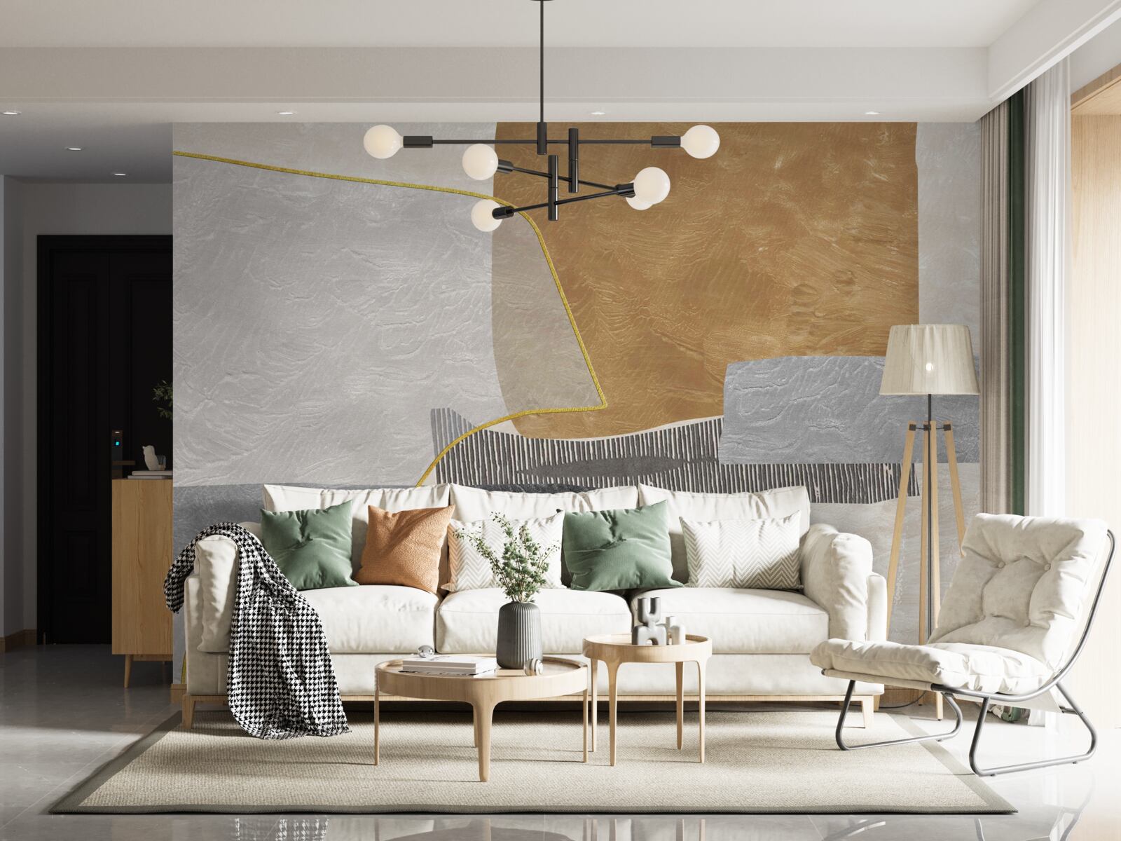 Papier peint le bateau surmonte les espaces aquatiques de l'abstraction