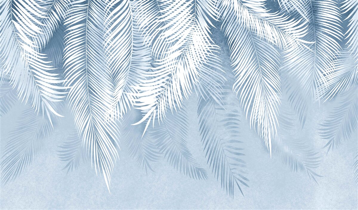 Papier peint feuilles de fougère pointant vers le bas