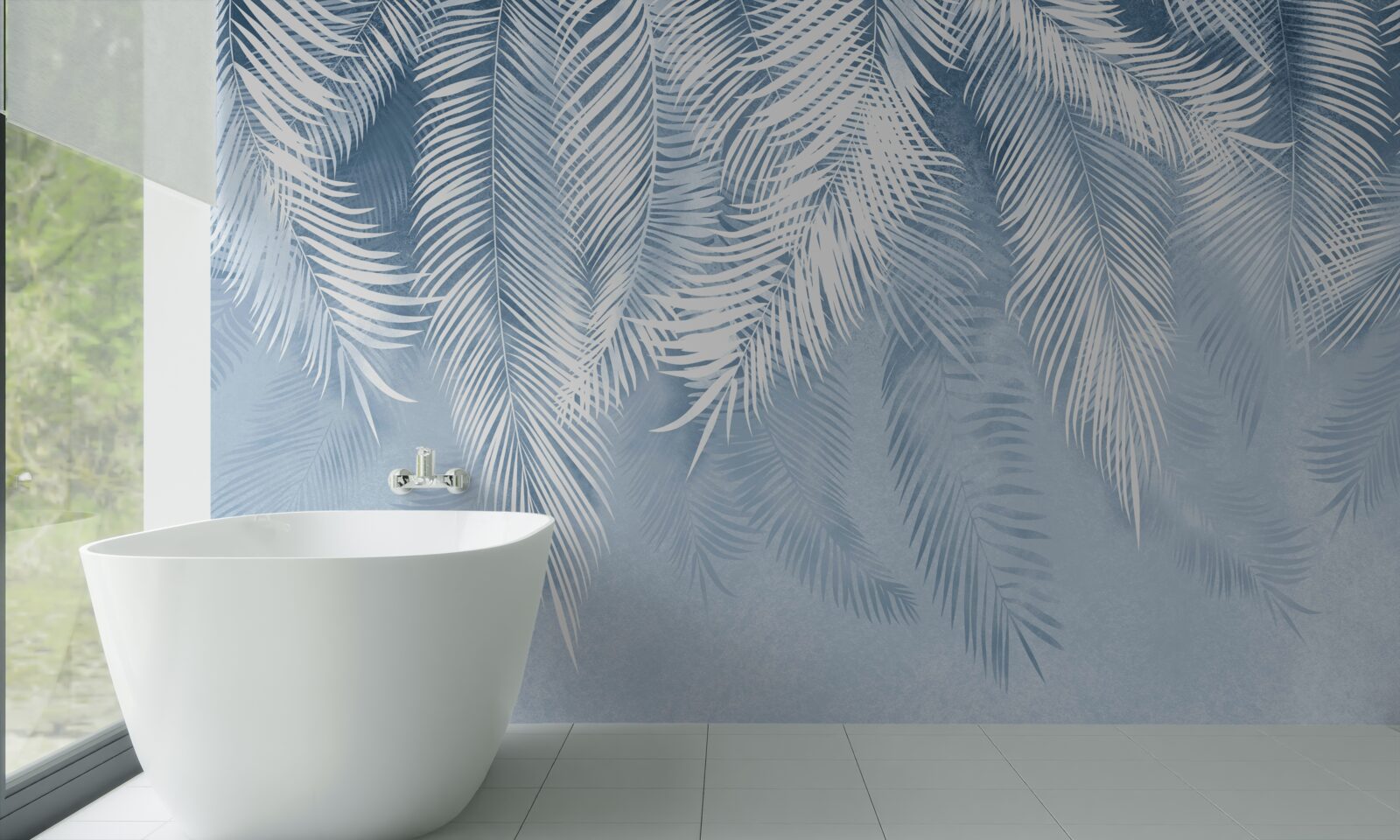 Papier peint feuilles de fougère pointant vers le bas