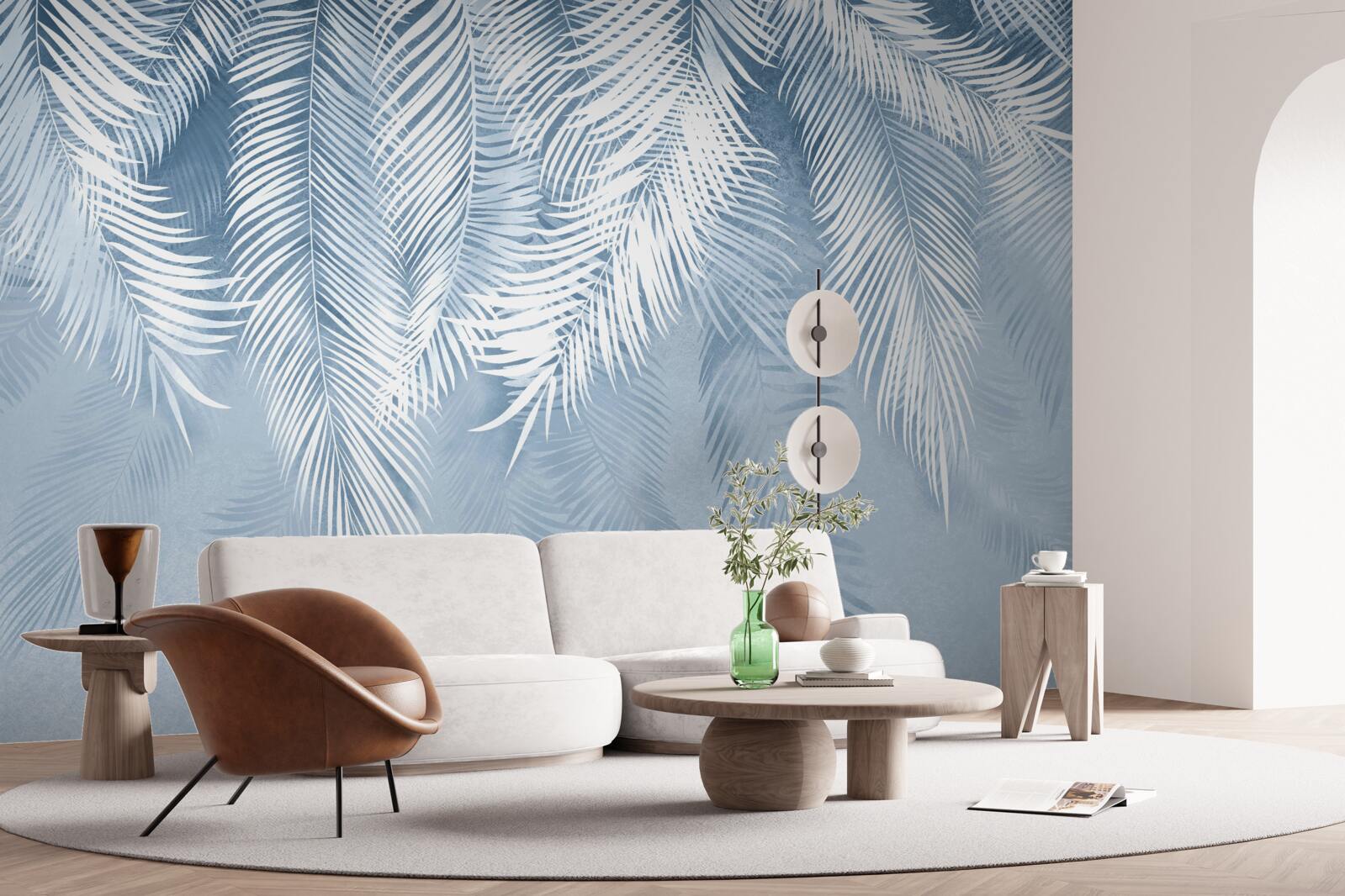 Papier peint feuilles de fougère pointant vers le bas