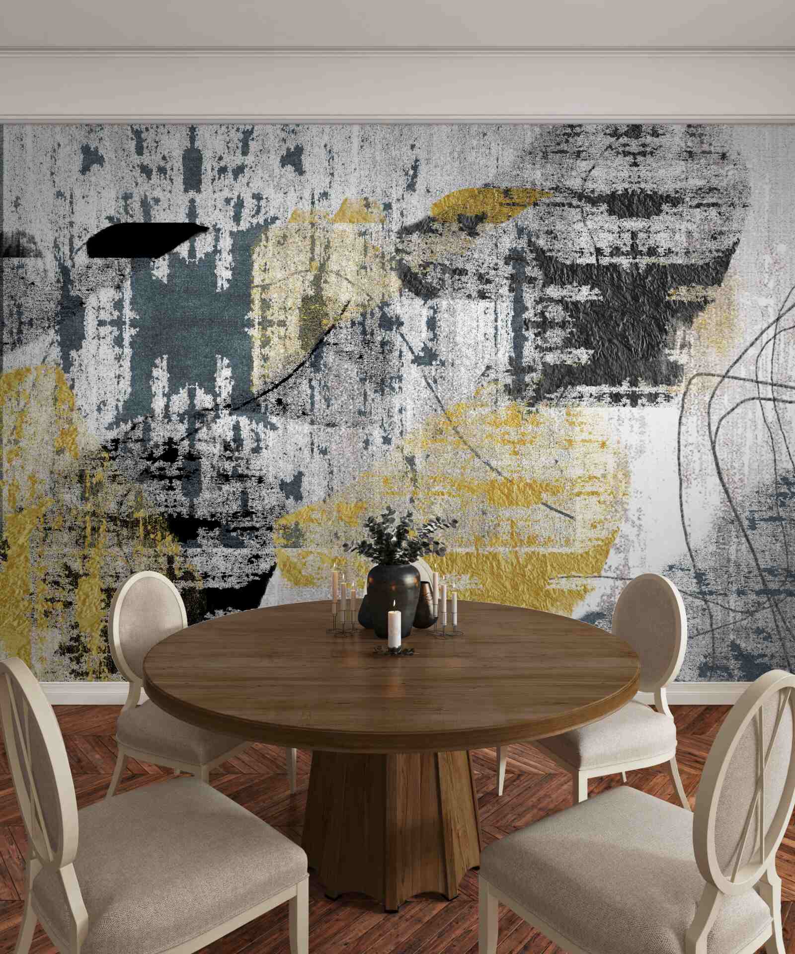 Papier peint fond créé à partir d'une abstraction de tons noirs et or