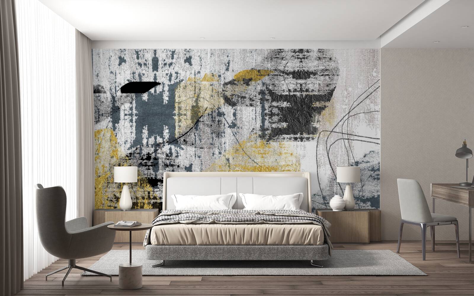 Papier peint fond créé à partir d'une abstraction de tons noirs et or