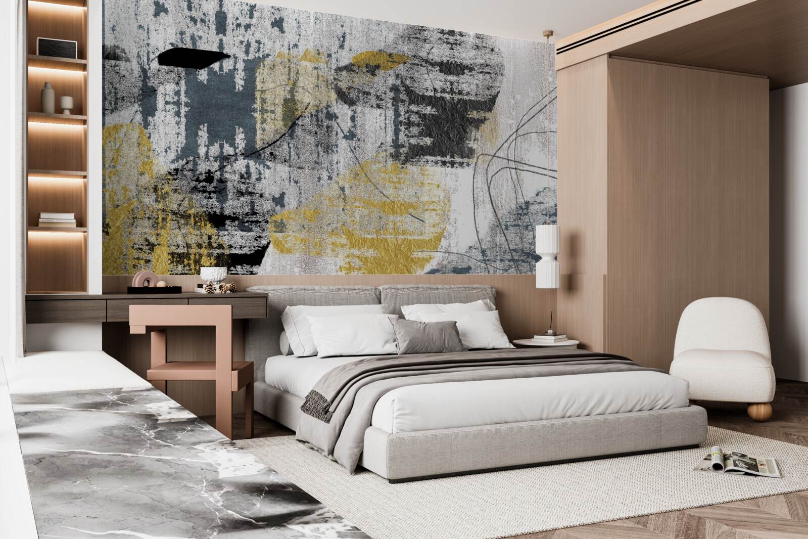 Papier peint fond créé à partir d'une abstraction de tons noirs et or