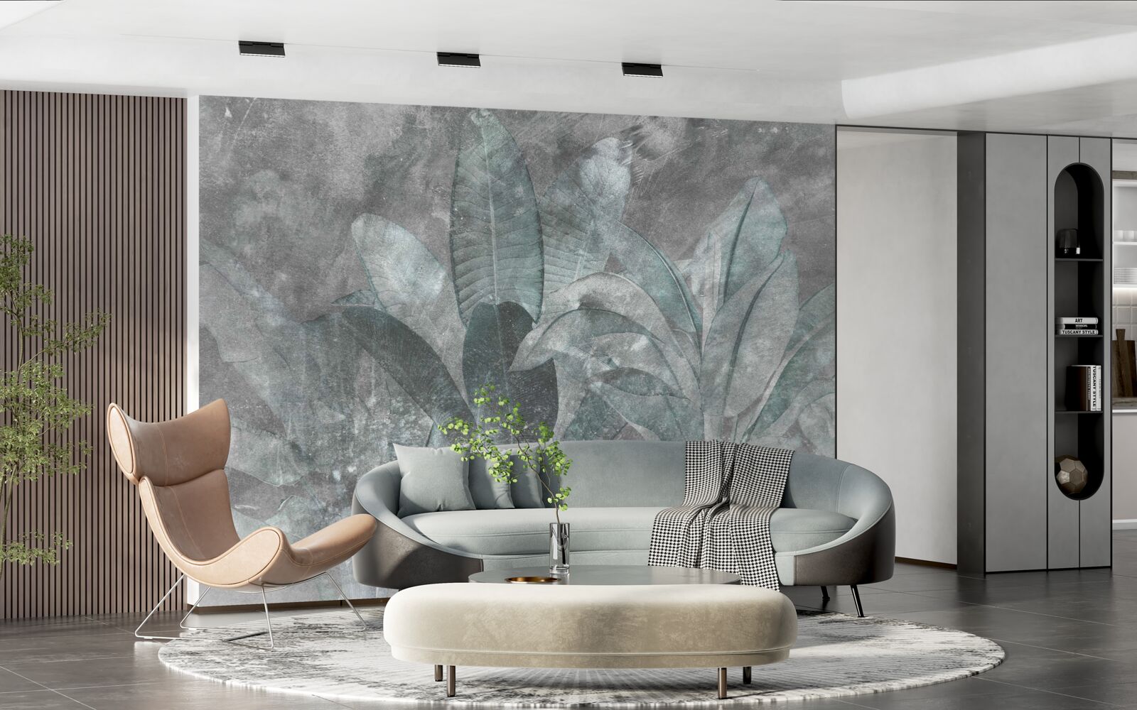 Papier peint fougère sous une pluie diluvienne