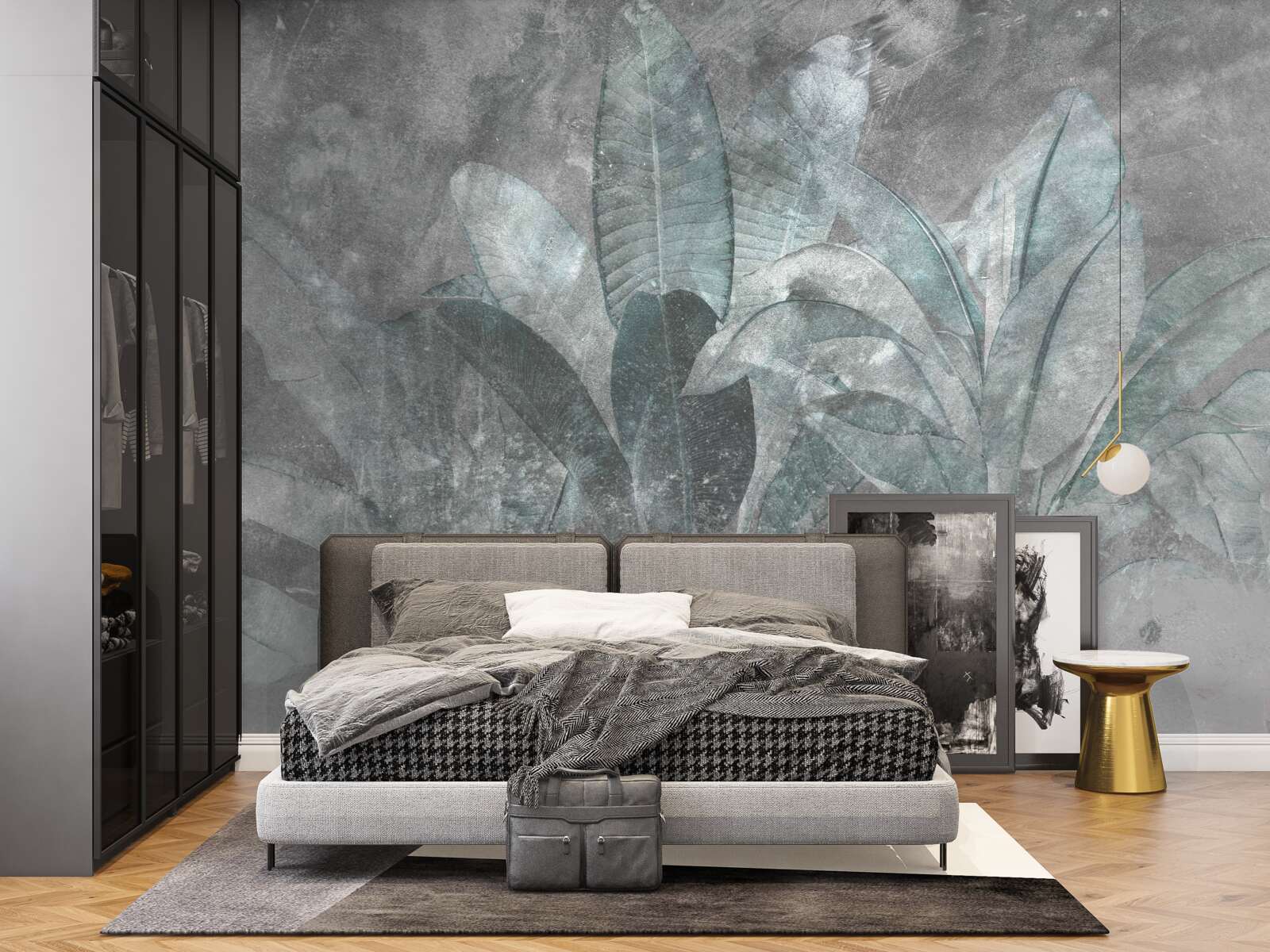 Papier peint fougère sous une pluie diluvienne