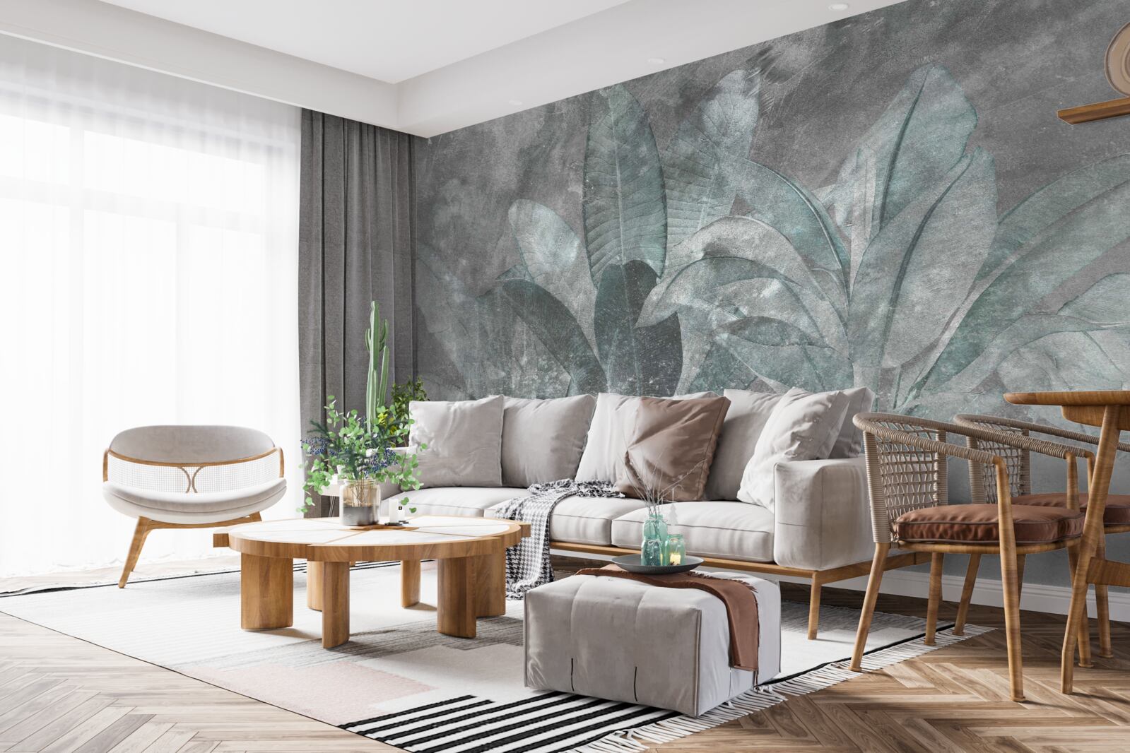 Papier peint fougère sous une pluie diluvienne