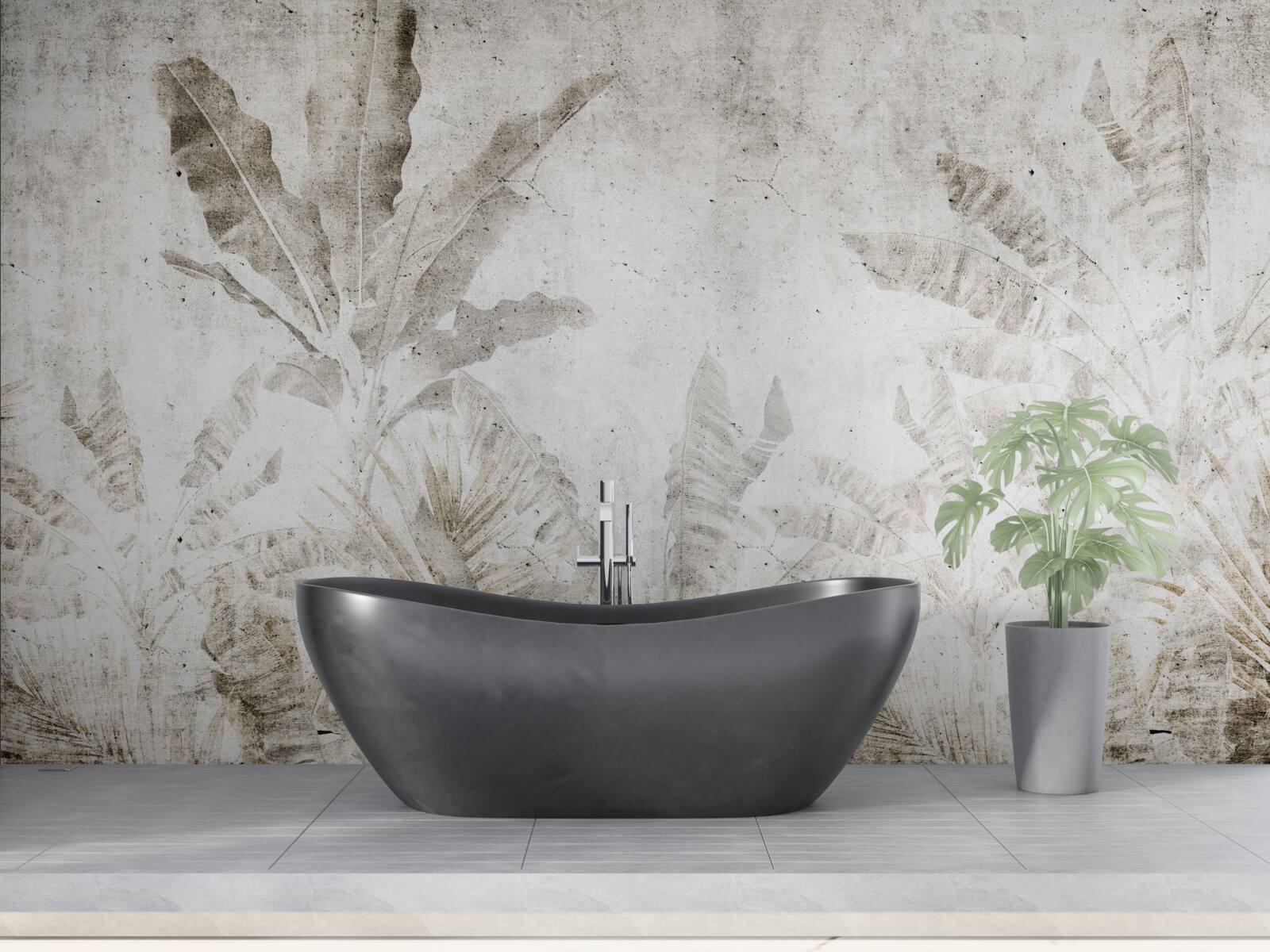 Papier peint la brume enveloppe les feuilles des arbres tropicaux