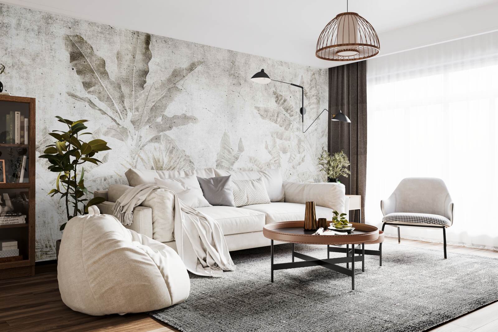 Papier peint la brume enveloppe les feuilles des arbres tropicaux