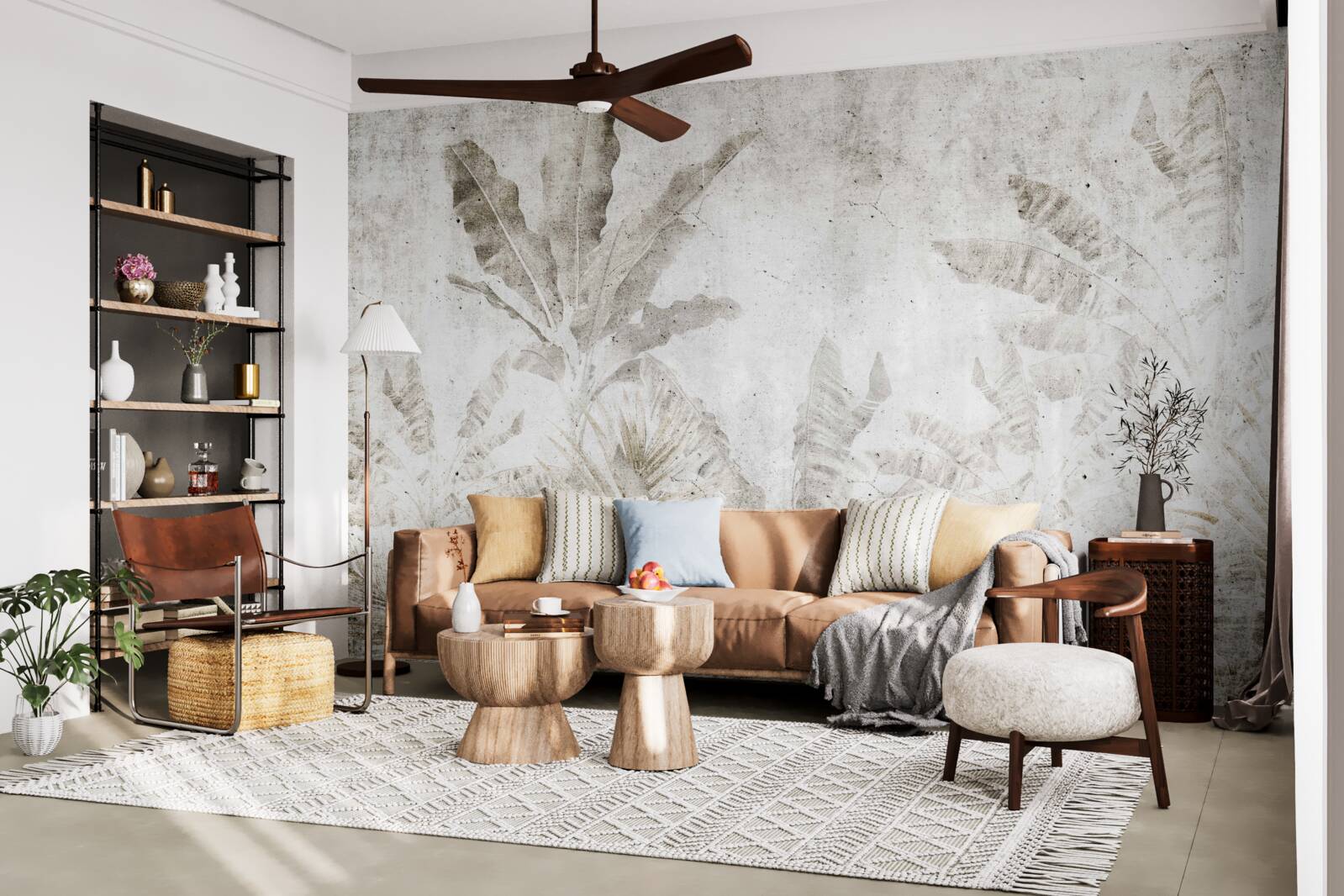 Papier peint la brume enveloppe les feuilles des arbres tropicaux