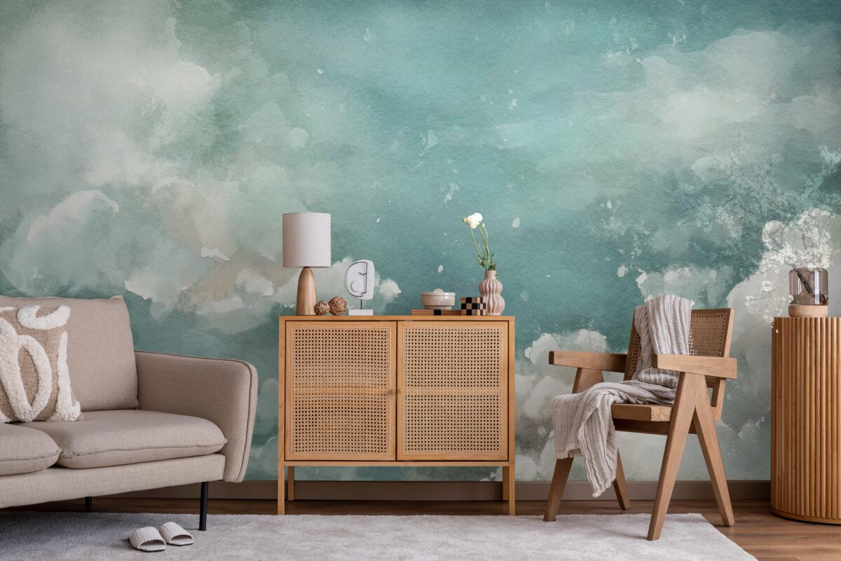 Papier peint des nuages sur la surface calme de l'eau