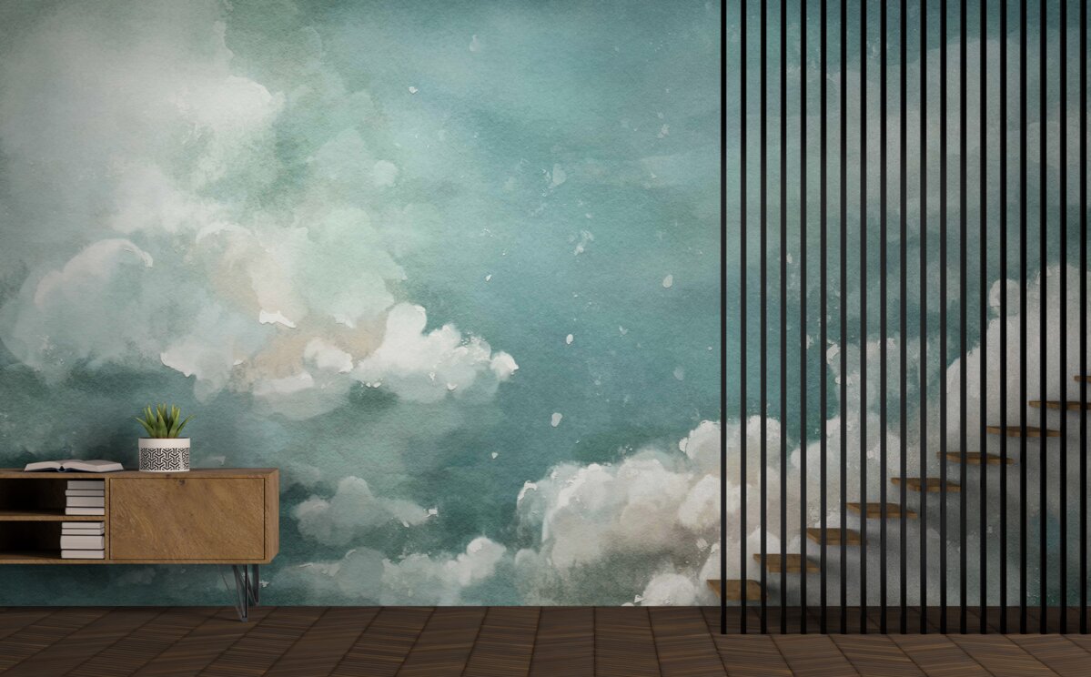 Papier peint des nuages sur la surface calme de l'eau