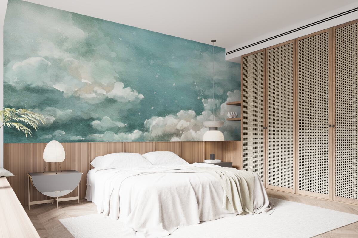 Papier peint des nuages sur la surface calme de l'eau