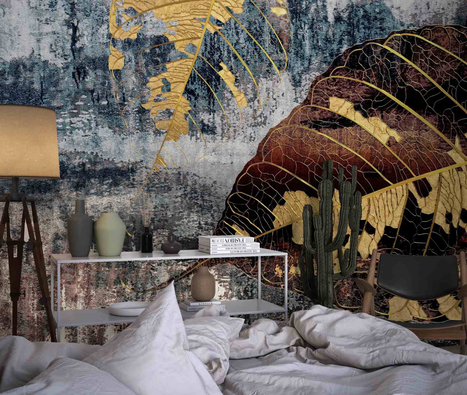 Papier peint pluie d'automne à la surface de l'eau