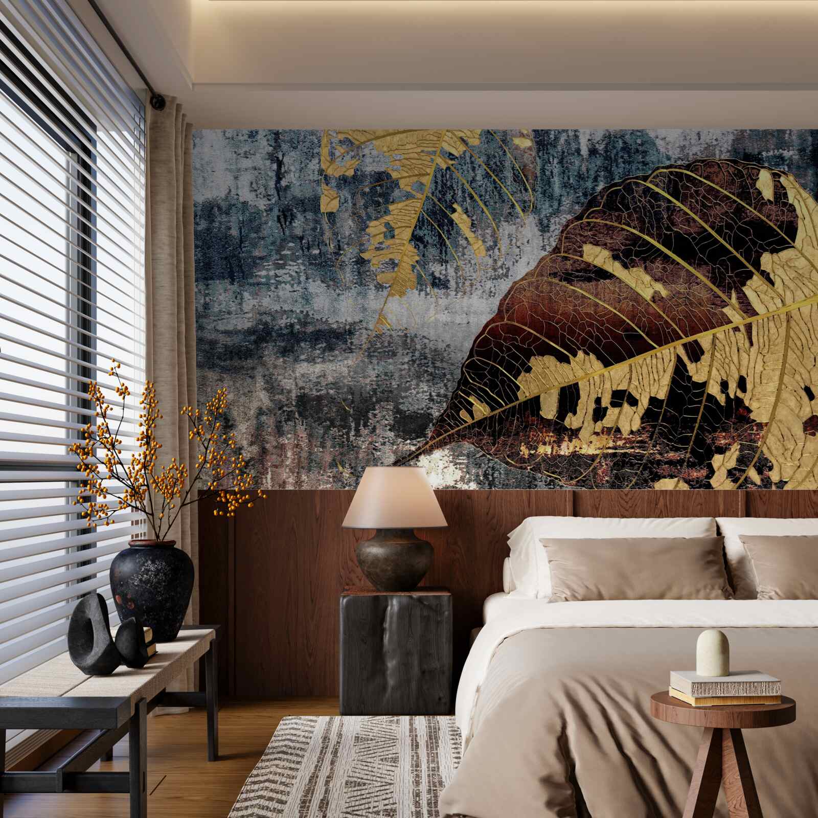 Papier peint pluie d'automne à la surface de l'eau