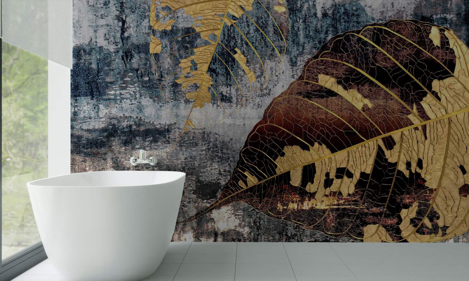 Papier peint pluie d'automne à la surface de l'eau