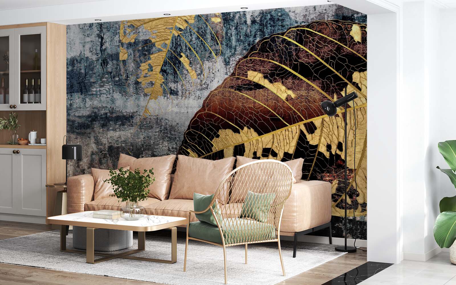 Papier peint pluie d'automne à la surface de l'eau