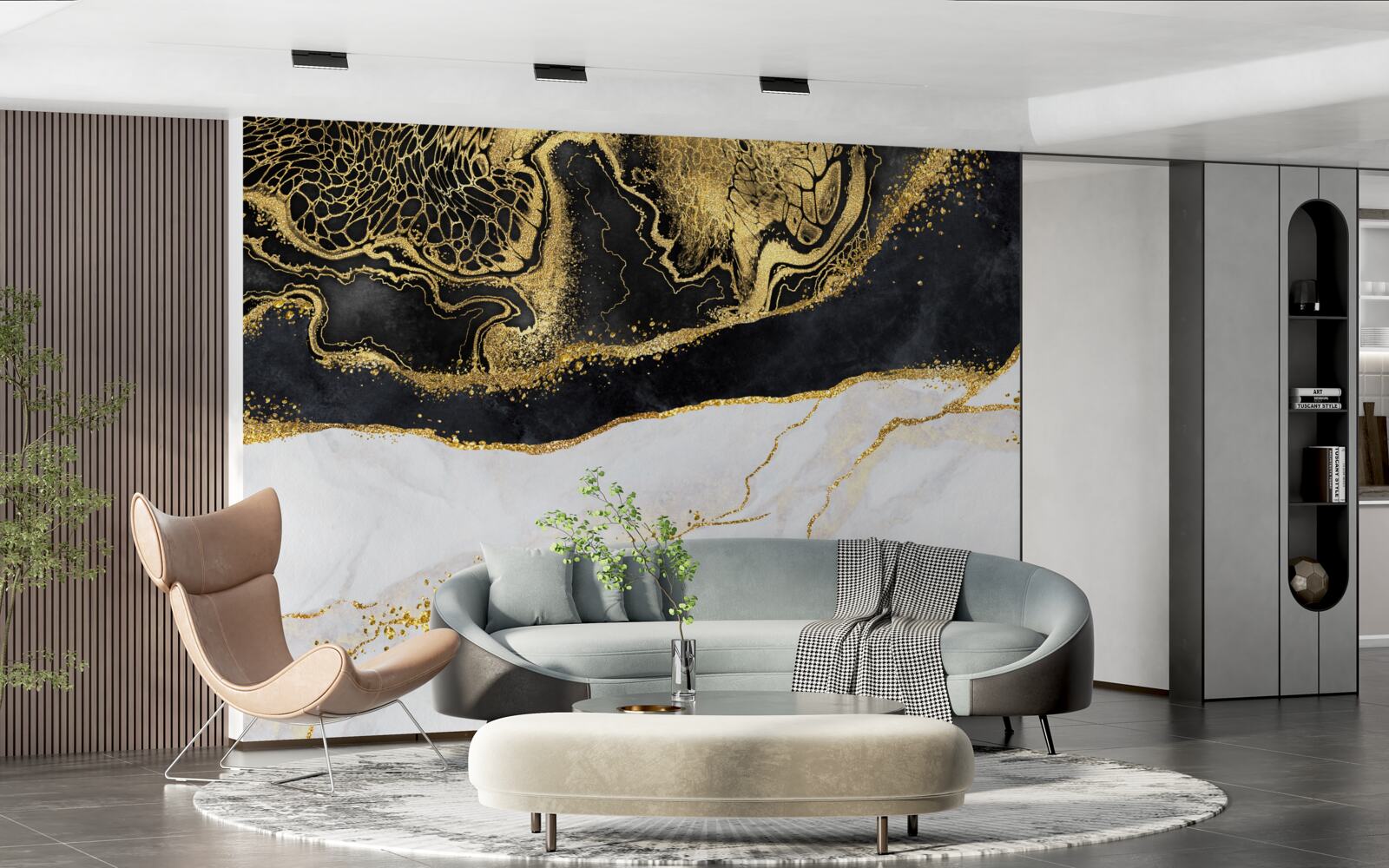 Papier peint les vagues noires entourent le littoral sablonneux