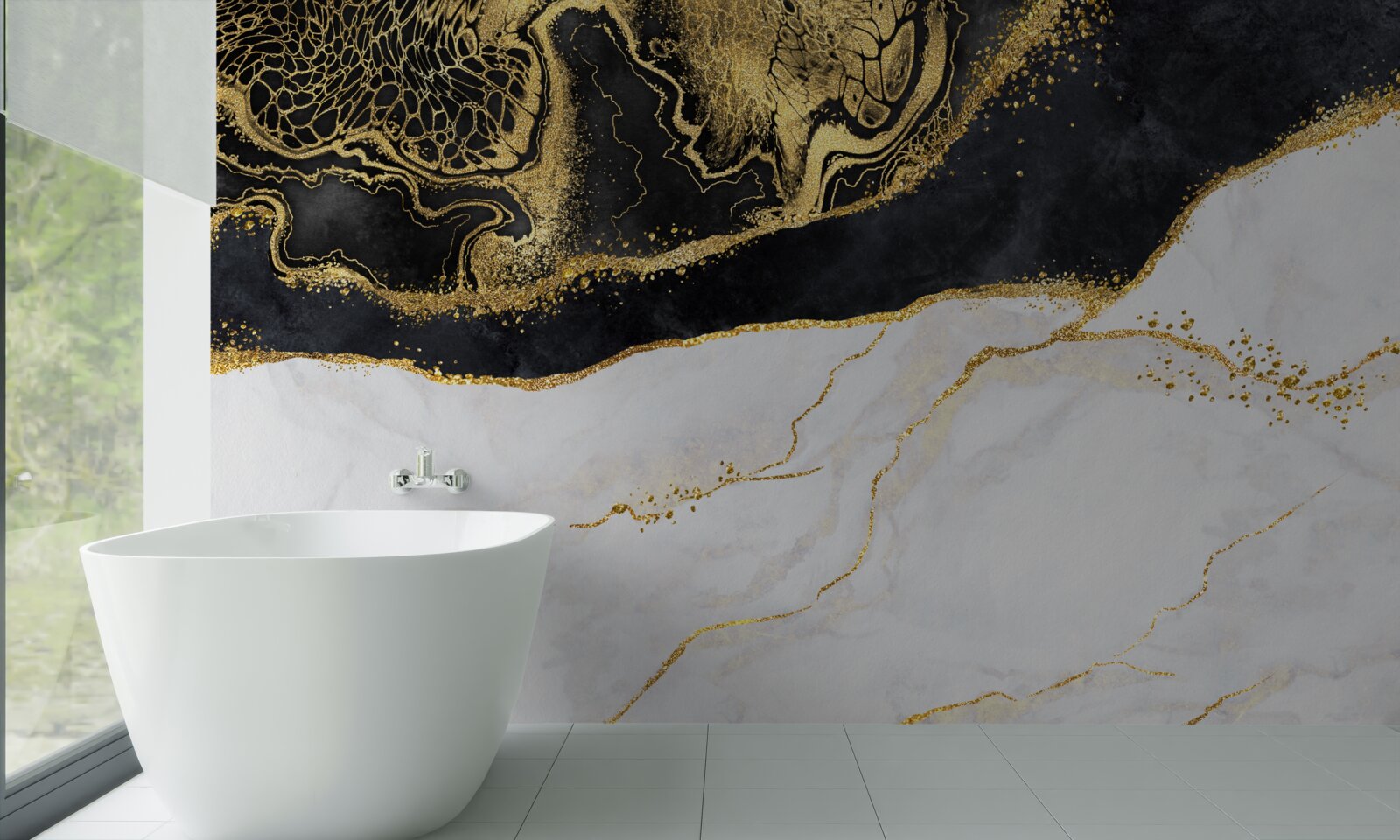 Papier peint les vagues noires entourent le littoral sablonneux