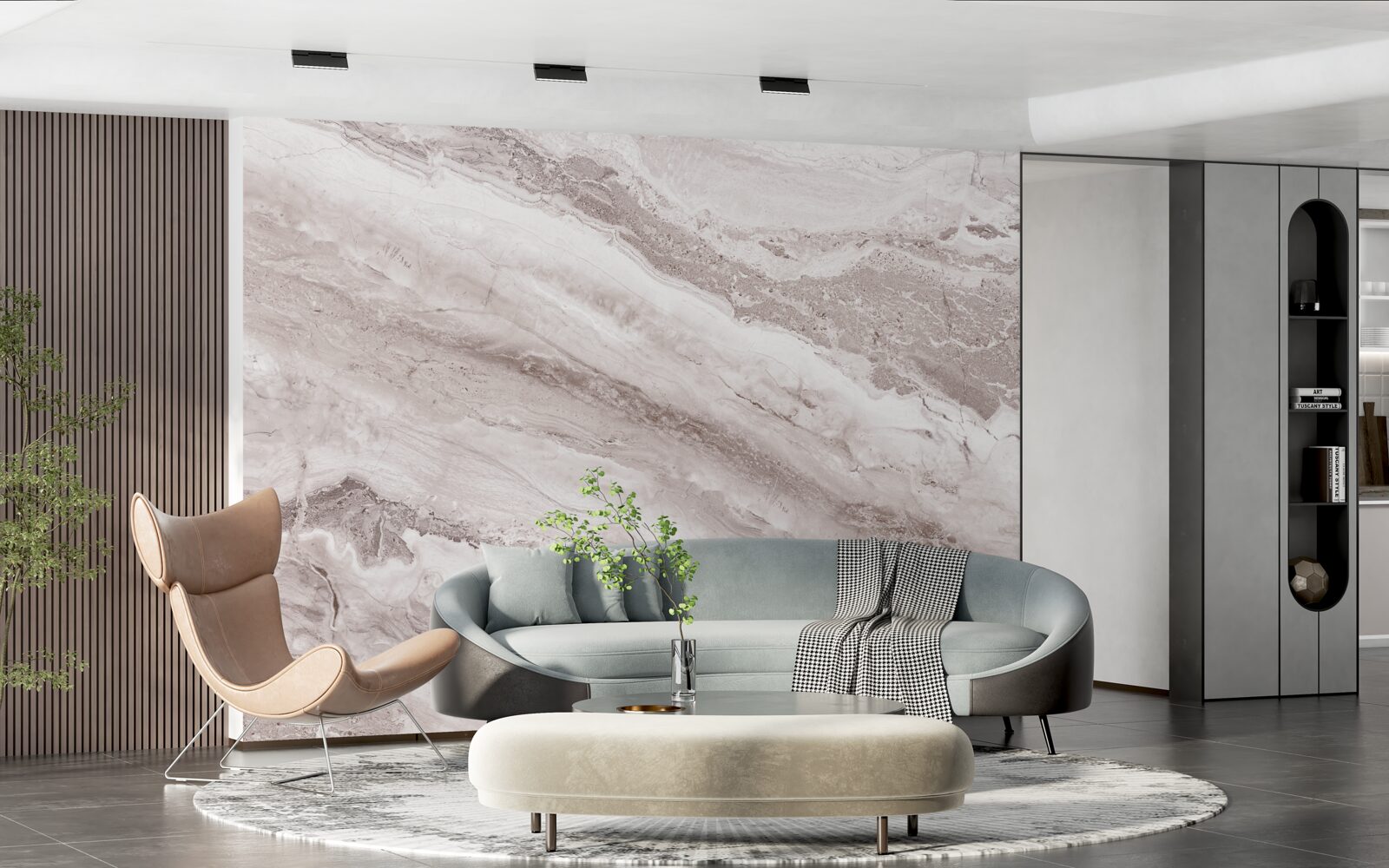 Papier peint marbre brun clair