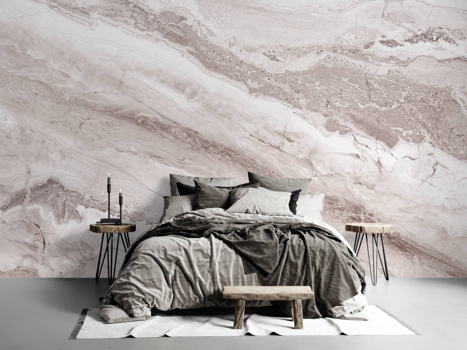 Papier peint marbre brun clair