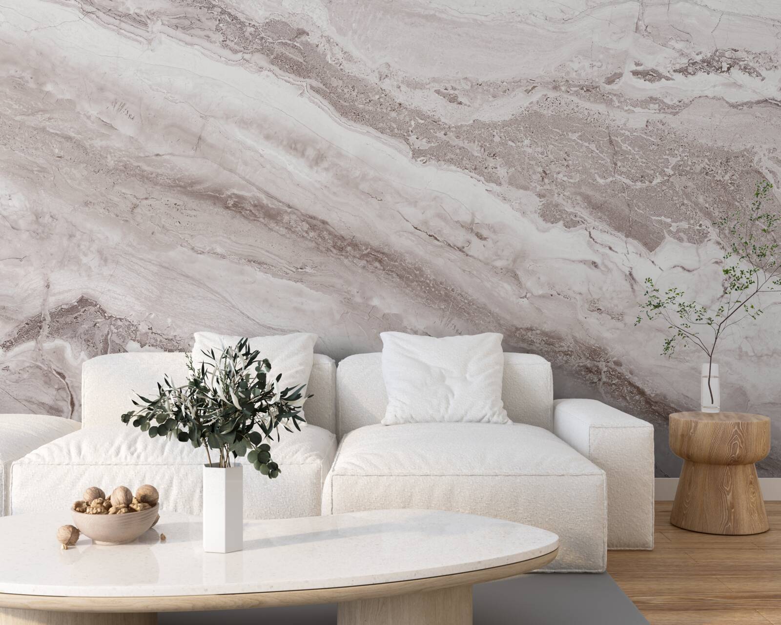 Papier peint marbre brun clair